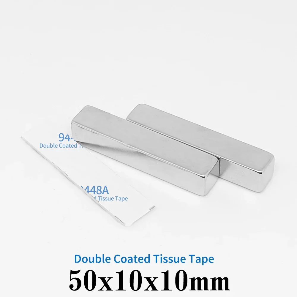 50x10x10mm Block Strong Powerful Magnets Two Side With 3M Tape 50*10*10 Quadrate Permanent Neodymium Magnet 50x10x10