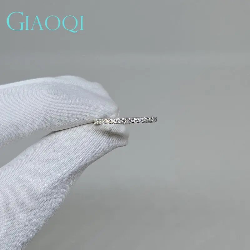 GIAOQI الأصلي PT950 البلاتين مجموع 1 قيراط الجولة الرائعة قطع تمرير الماس تستر D اللون مويسانيتي خاتم الأميرة مجوهرات