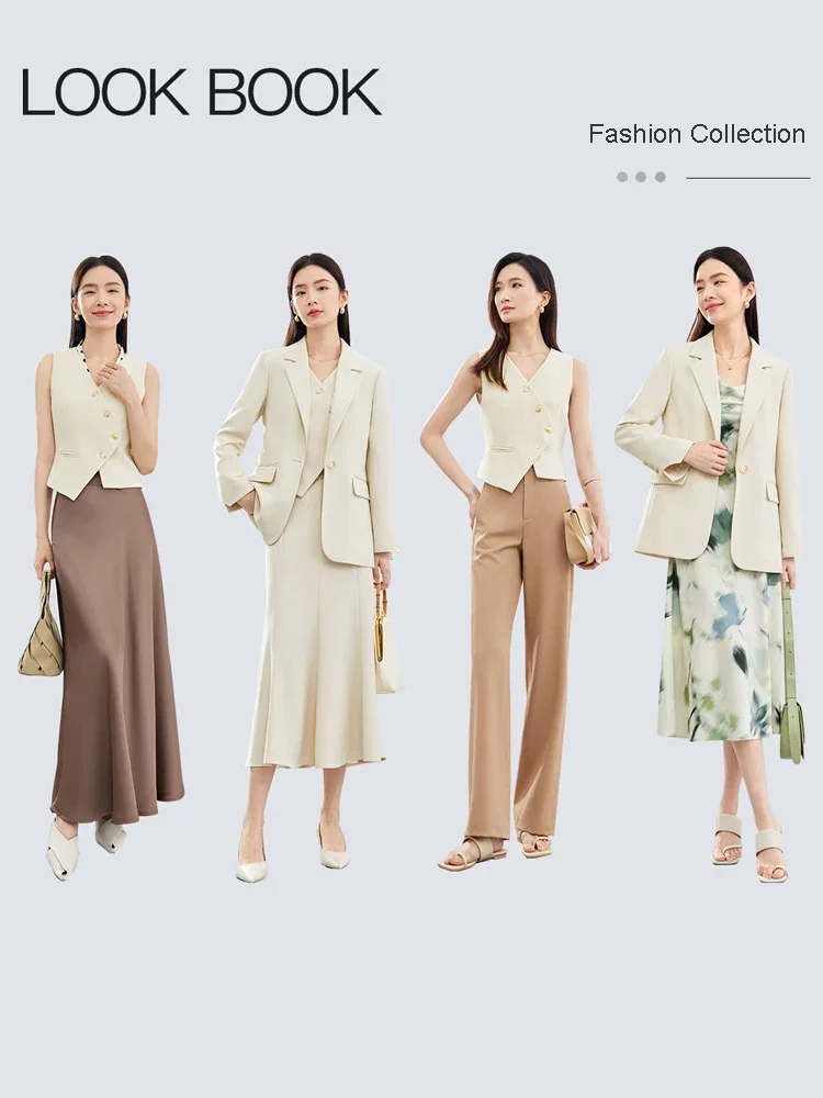 SENTUBILA Office Wear 3 Piece Skirt Sets Women 2025 Autumn Outfits Waistcoat Blazer Trumpet Skirt Suit Lady Clothing 141Z52760