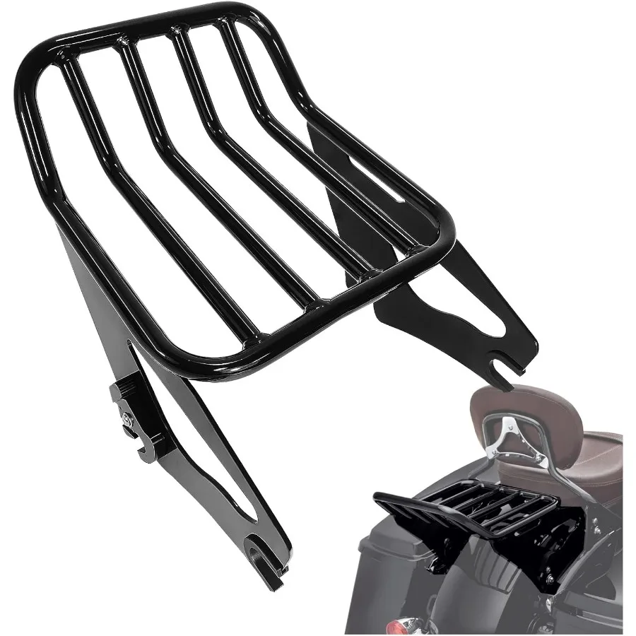 

Detachable Two-Up Luggage Rack 2-Up Motorcycle Rear Mounting Rack Compatible for Harley Davidson Touring Models 2009-2023 Street