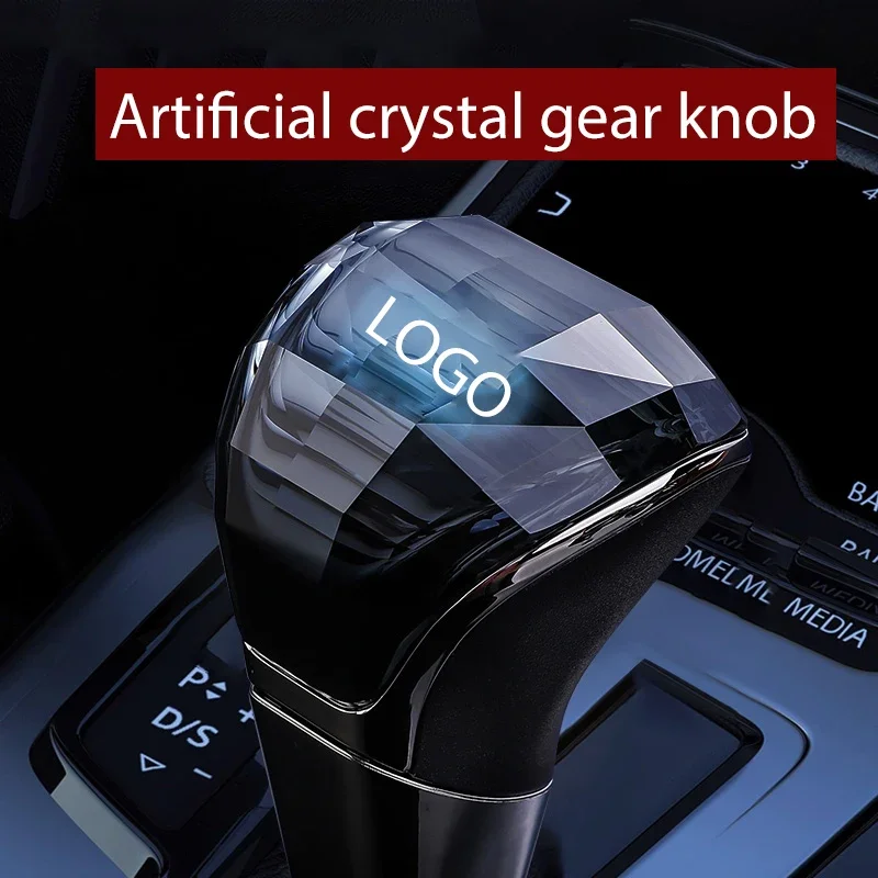 

Для GEELY светодиодный кристаллический рычаг с атмосферным освещением, замена установки, ручка переключения передач, настраиваемый логотип