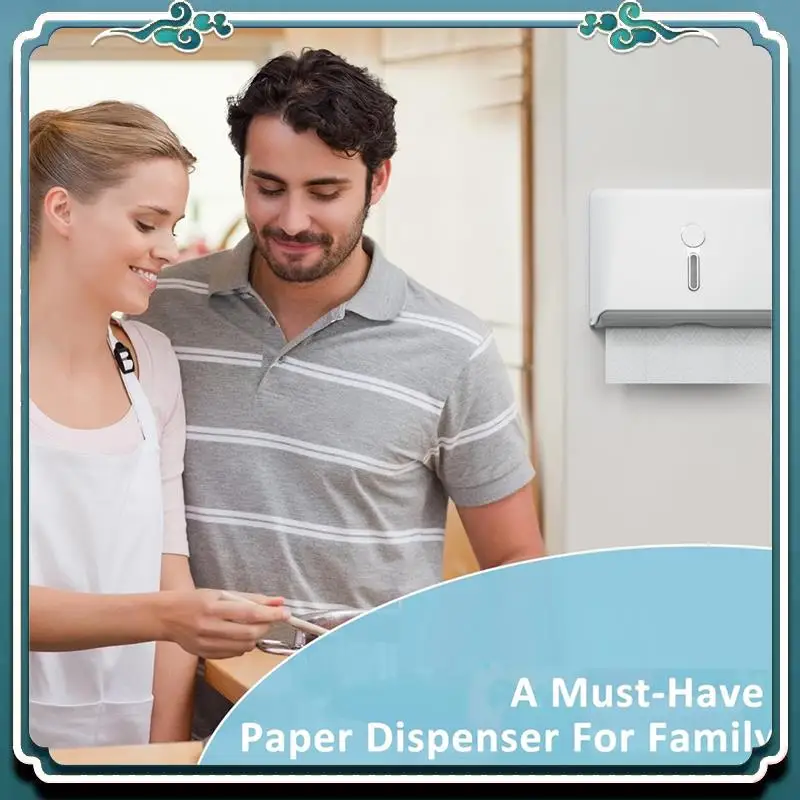 Premium commerciële papieren handdoekdispenser, wandmontage met sleutelpakket, geen boren of schroeven, installatie voor badkamer, toilet, keuken