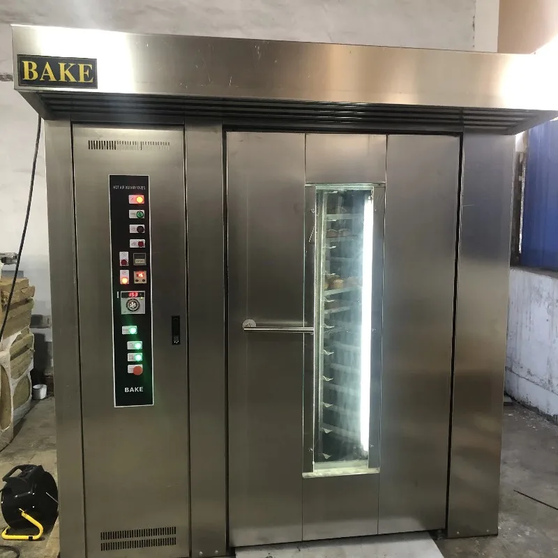 High Quality 16/32/64 Trays High Efficiency Double Trolley diesel Oil Selling Rotary Rack Oven in Stock with Best Price