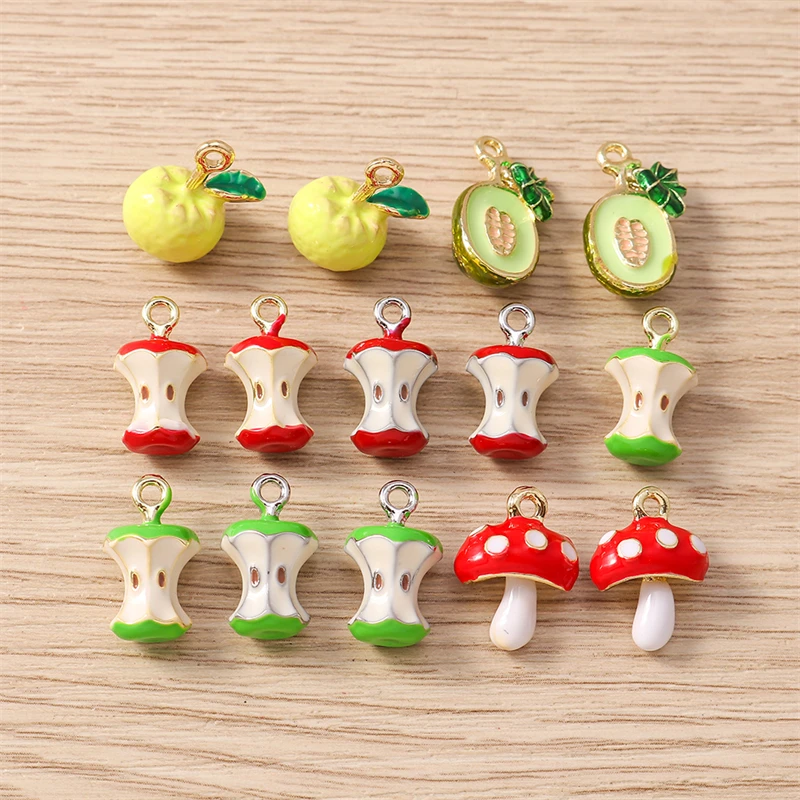 5 Stück Niedliche Gemischte Frucht-Anhänger aus Emaille - Banane, Apfel, Wassermelone für Schmuckherstellung, Halsketten, Ohrringe, DIY-Basteleien und Geschenke – Detail 6