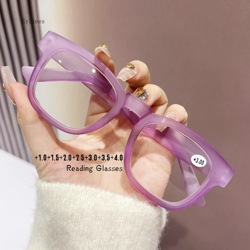 Gafas para hipermetropía para hombre y mujer, gafas de lectura cuadradas de gran tamaño, gafas con dioptrías graduadas + 1,5 + 2 + 2,5 + 3 + 3,5 + 4 gafas