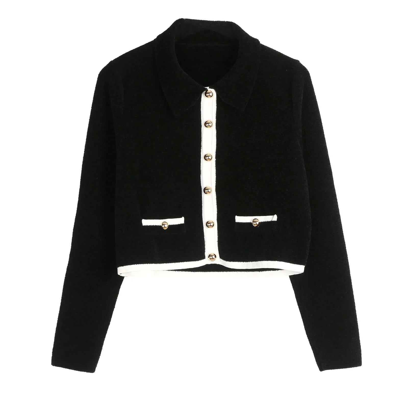 

French Slim-fit Long-sleeved Knitted Women's Cardigan Autumn And Winter New Short Small Knitted Cardigan Women's Jacket