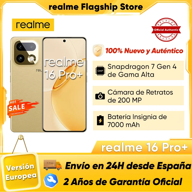 Realme 16 Pro Plus 5G okostelefon 2026 Új Snapdragon 7 Gen 4 200MP kamera 6.8'' AMOLED 144Hz Ívelt kijelző 7000mAh akkumulátor NFC