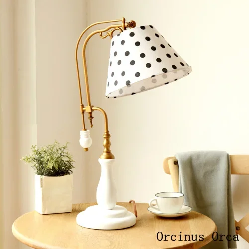 Nordic modern simple white cloth art table lamp living room Bedside Lamp Retro wave creative LED table lamp free shipping