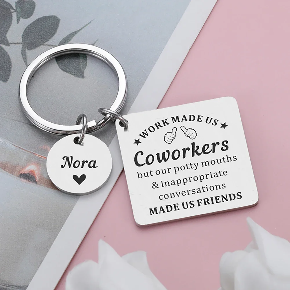 Coworker Appreciation Gifts for Women Men Work made us coworker Personalised Keychain for Employee Work Bestie Best Friend Gifts