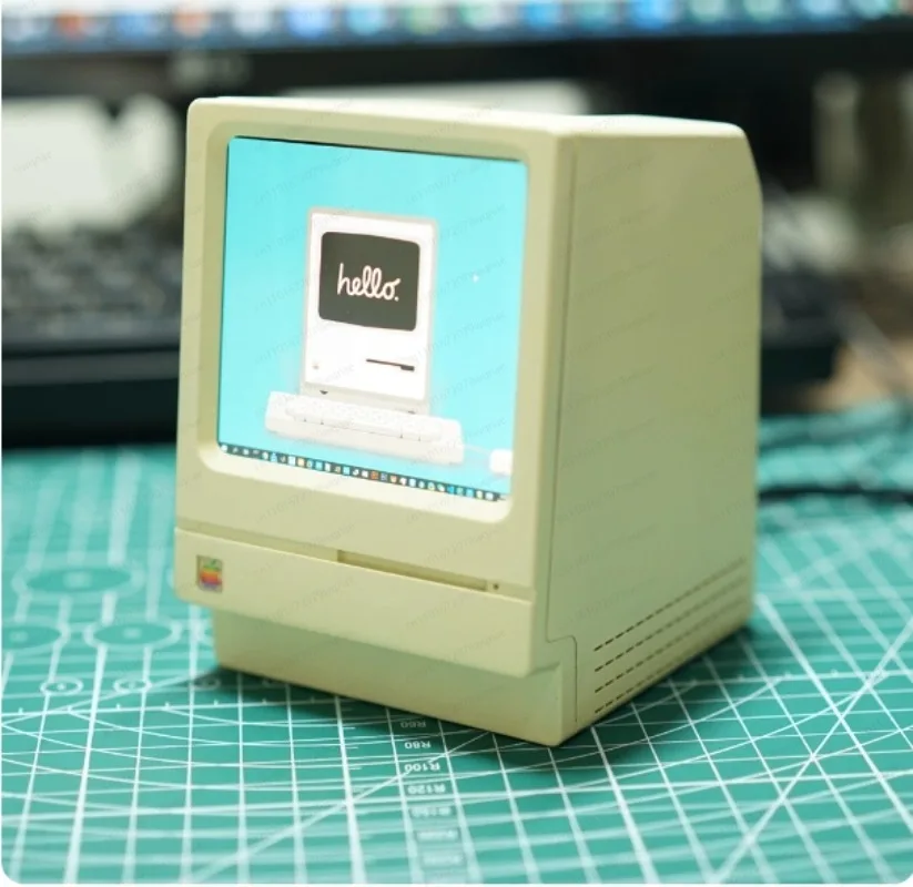 

Винтажный реплика Macintosh с 7-дюймовым дополнительным экраном, мини-дисплеем USB-C для декора рабочего стола, системным монитором и фоторамкой