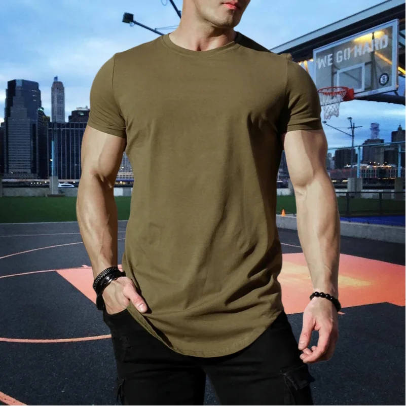 Muscle Fitness T-shirt Summer Men's T-shirts Workout short sleeve Tees Running cotton t-shirts Men Gym Sport Training Tops image 2