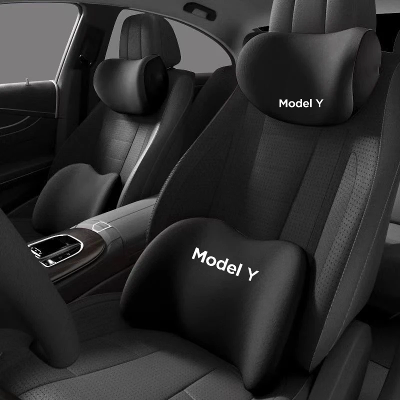 Automotive headrest/lumbar cushion Relieve neck cone and spine fatigue, suitable for TESLA  model Y model 3  car accessories