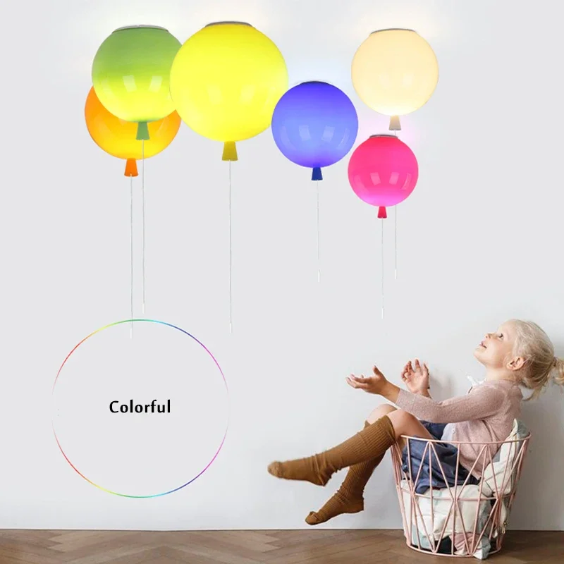 Modern Creative Colorful Balloon Chandelier Acrylic Home Decoration Kindergarten Infant Living Children Room Hanging Led Lamps