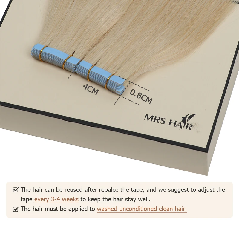 Salon Proven Tape-in Haarverlängerungen 100% Echthaar für Einen Unsichtbaren Natürlichen Look Einfache Anwendung & Vollständige Farbauswahl – Detail 4