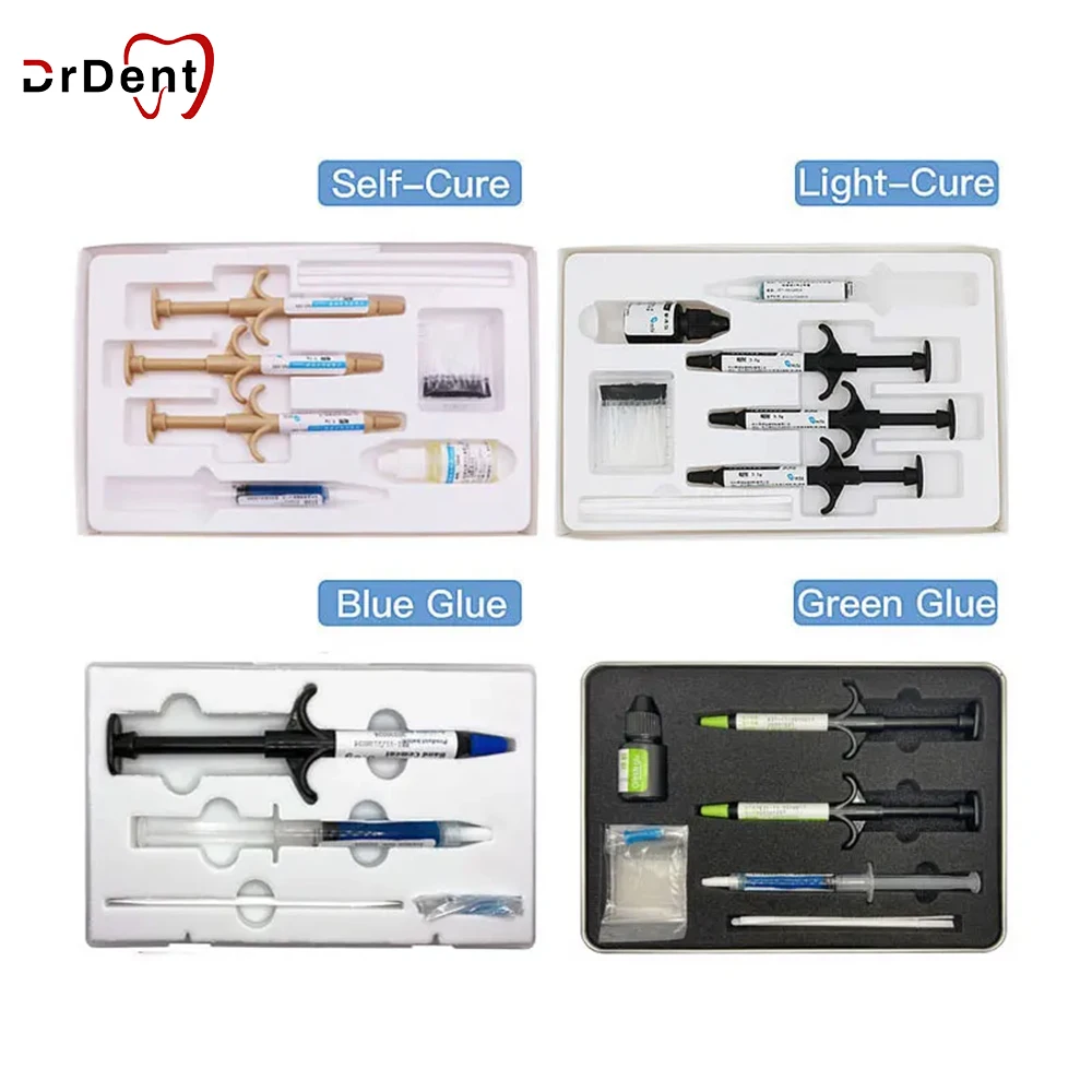 Kit de Colle Adhésive Légère pour Orthodontie Dentaire, Système de Collage Direct, Bleu