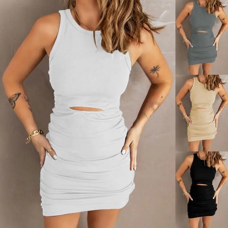 l38e-women-sleeveless-o-neck-sexy-cut-out-ruched-pleated-midi-long-bodycon-for-tank-d