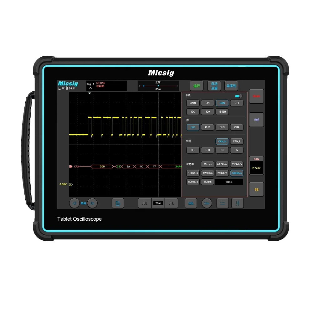 

Tablet Oscilloscope Touchscreen Oscilloscope 2Channels 200MHz 1GSa/s TO2002