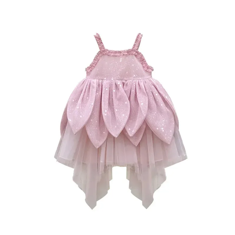 할로윈 어린이 팅커벨 핑크 코스프레 의상 유아 소녀 화려한 요정 꽃 엘프 아이 생일 공주 티아나 드레스업