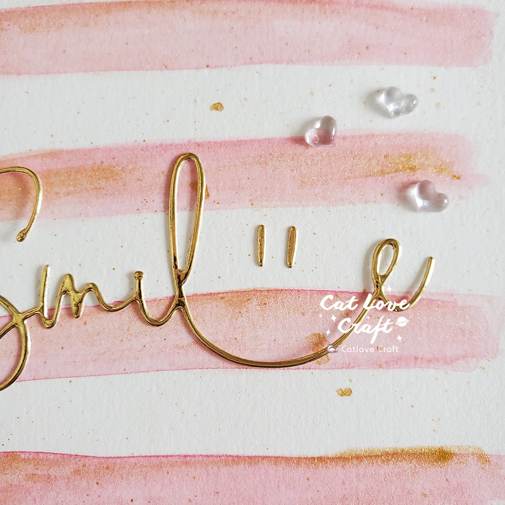 Catlove ابتسامة كلمة المعادن قطع يموت سكرابوكينغ قالب سكين Stencil يموت قطع بطاقة صنع Craft بها بنفسك الحرفية النقش جديد يموت ل