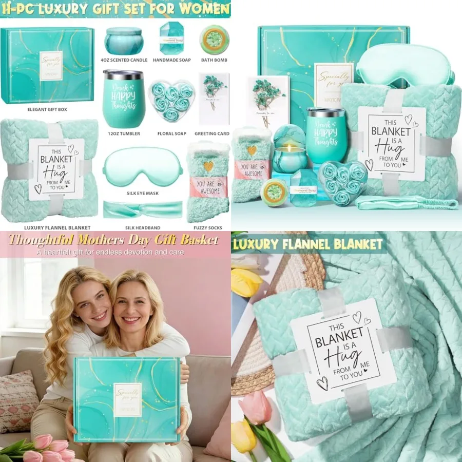 

Mothers Day Birthday Gifts for Women Self Care Get Well Soon Gifts, Ocean Relaxing Spa Gift Basket Thinking of You Care Package