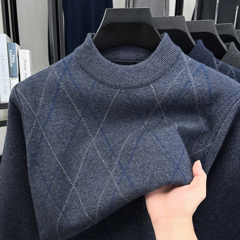 

2025 New Men's Sweater Pullover with Thickened Knit Base
