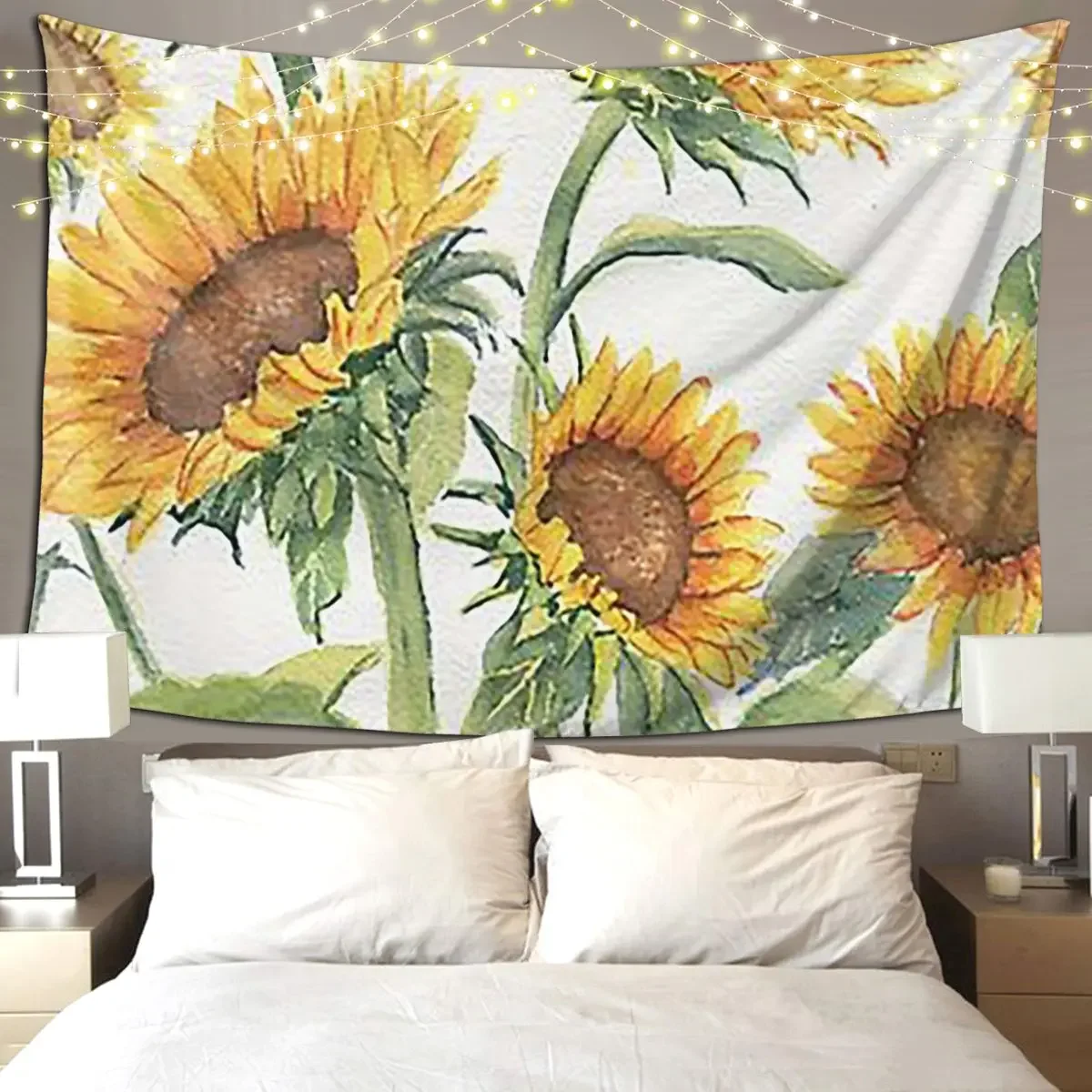 Blooming Sunflow Tapestry Art Wall Hanging Aesthetic Home Decor Tapestries for Living Room Bedroom Dorm Room