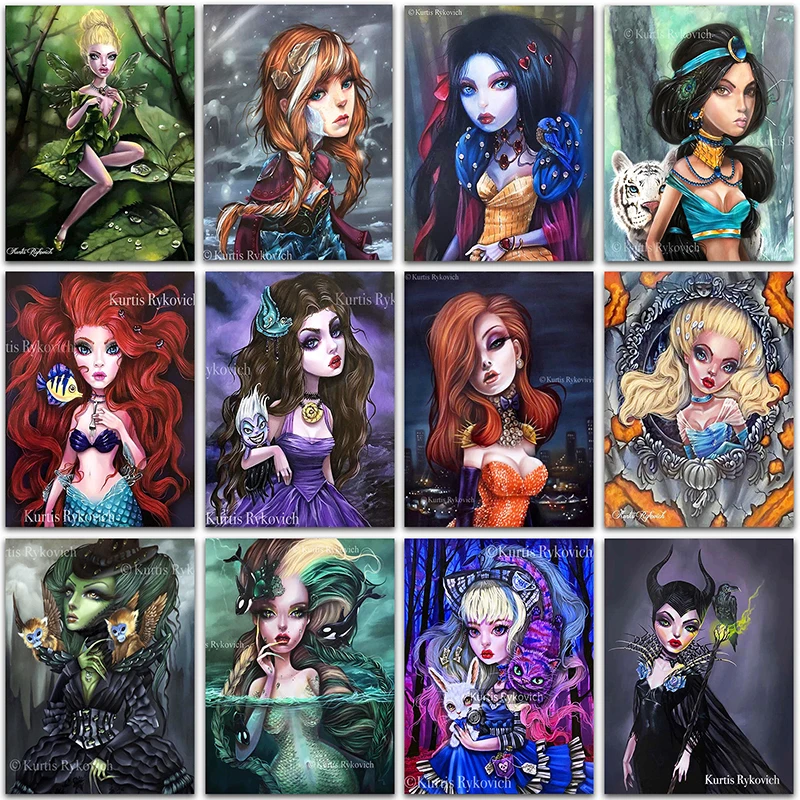 

Diamand 5D DIY Diamond Painting Set Disney Princess Mermaid Snow White Full Round&Square Diamond mosaic embroidery Cross stitch