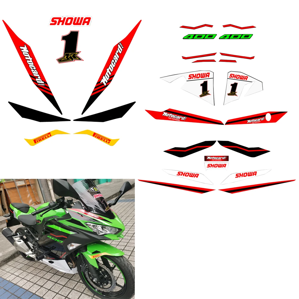 Motorcycle Sticker Body Racing Decoration Tank Motor Logo Fairing Windshield Helmet Decal for Kawasaki NINJA400 2021 2022 2023