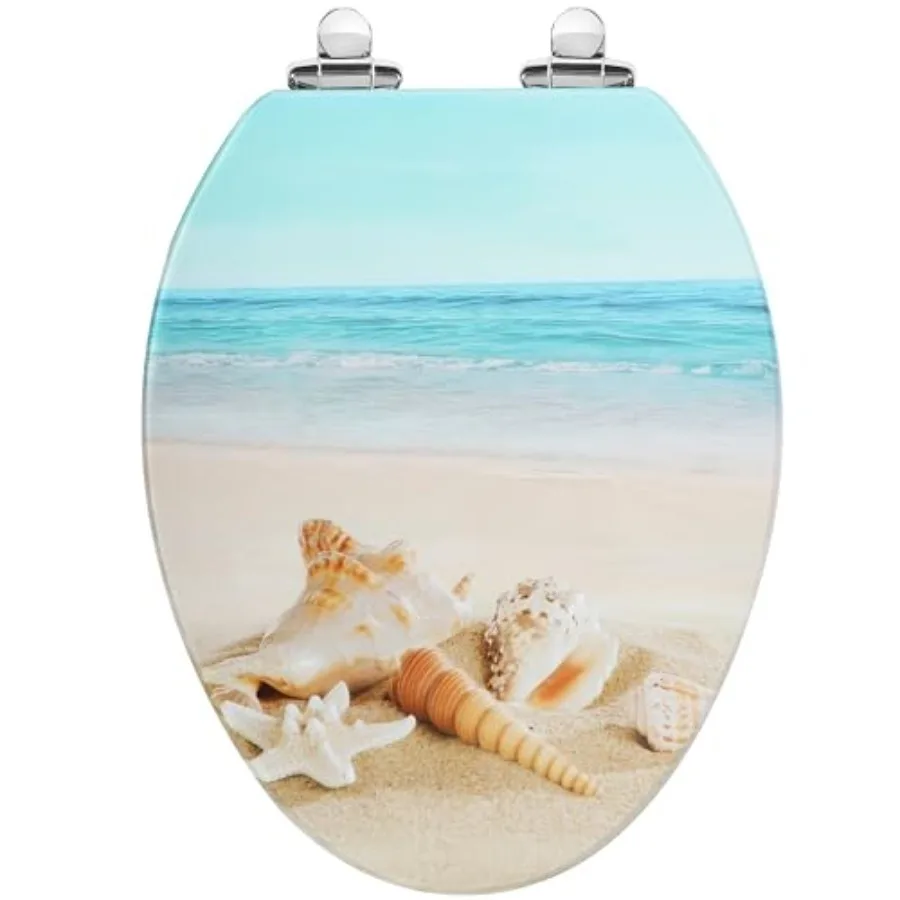 

Elongated Toilet Seat Molded Wood Toilet Seat with Quietly Close and Quick Release Hinges Easy to Install also Easy to Clean El
