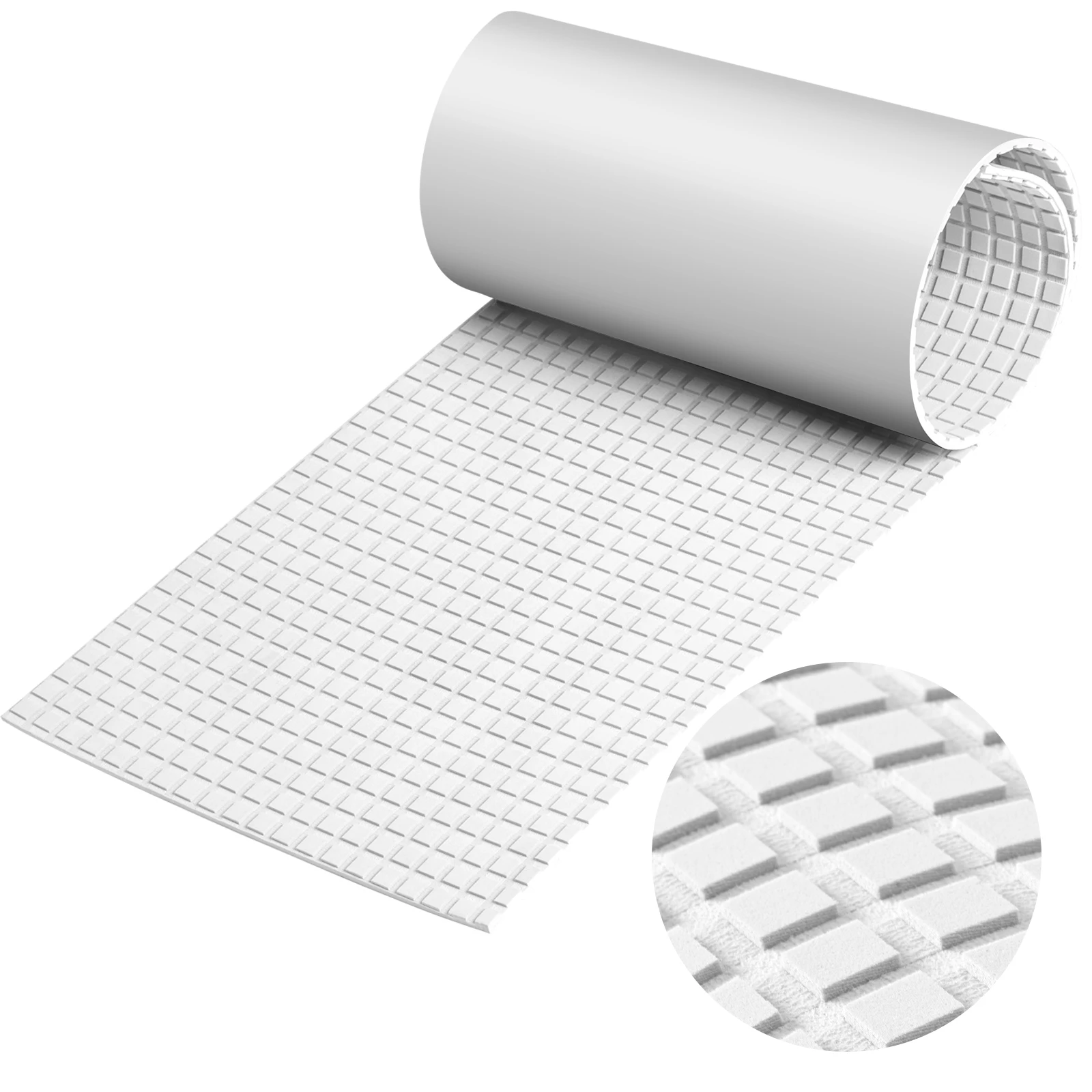 

EVA Anti Slip Mat 2400*1150mm Square Grid Pattern Solid Self-Adhesive Pad for Marine Yacht Synthetic Ship Deck Non-Slip Mat