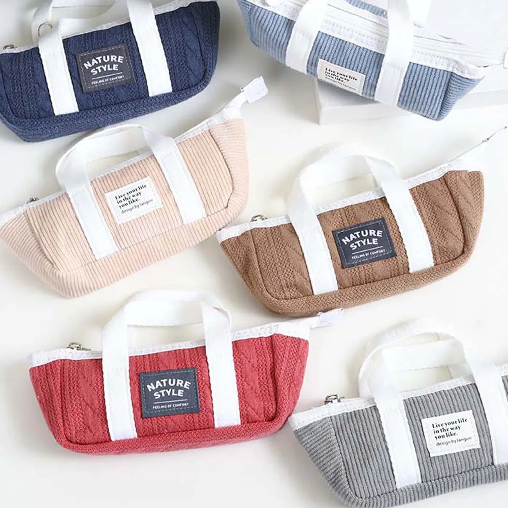 

Desktop Storage Handheld Stationery Bag Large Capacity Ship Shape Korean Style Pencil Case Handheld Ins Style Pencil Pouch