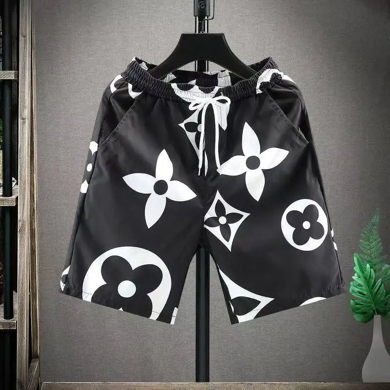 شورت رجالي عصري فاخر مطبوع عليه حروف كاملة الطباعة سريع الجفاف مريح أنيق للشاطئ غير رسمي للتمرين في الهواء الطلق