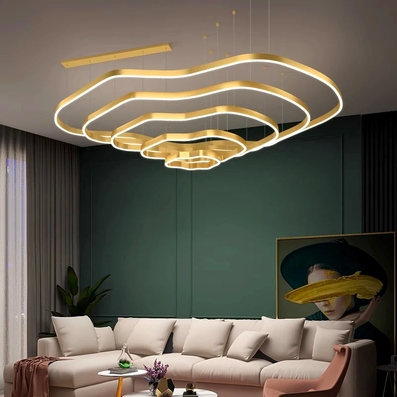 Modern ring stairs led lights pendant light lamps for living room led Chandeliers for dining room hanging light indoor lighting