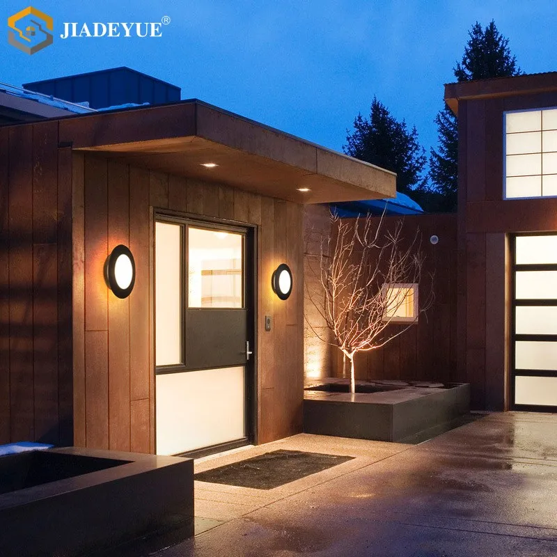 Outdoor impermeável LED Lâmpada de parede Circular, Pátio Lâmpada, Varanda Paisagem Lâmpada do teto, IP65