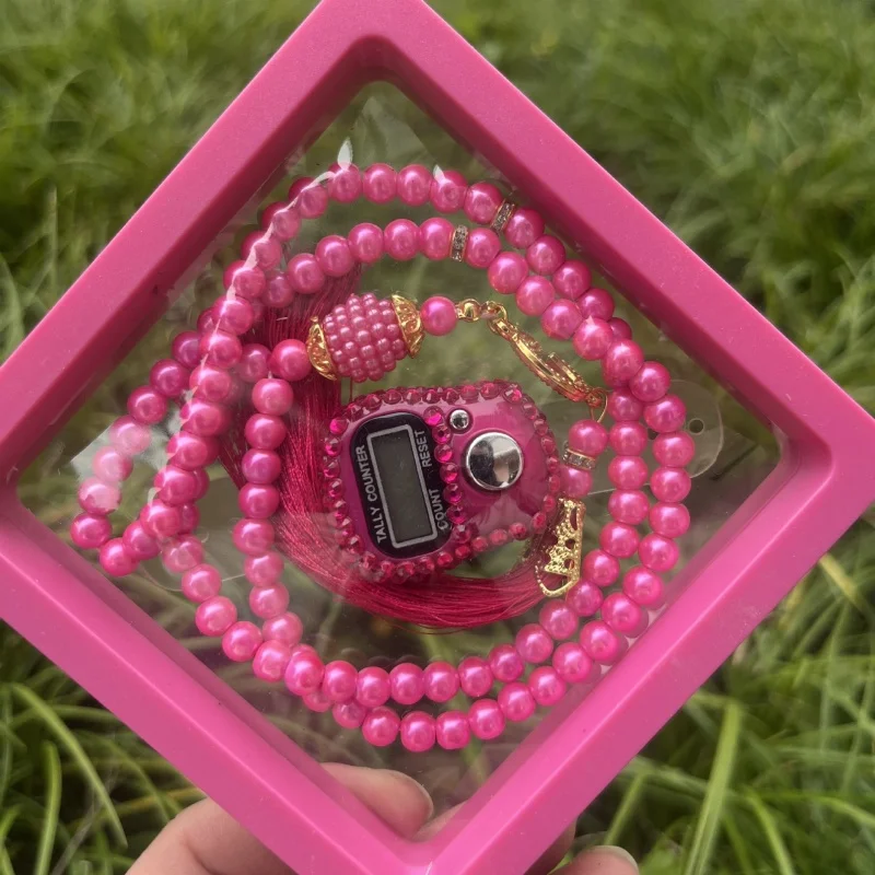 2025 nuevo conjunto de pulsera de cuentas de oración contador Digital de dedo con caja Rosario de oración Tasbih Islamique para regalo de boda Eid