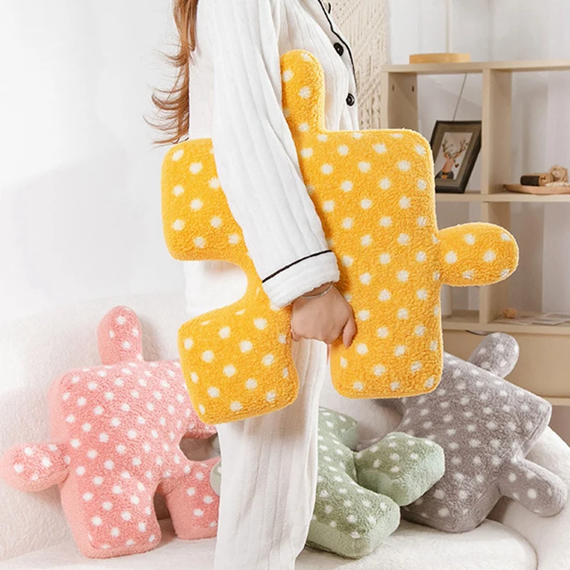 Irregular Puzzle Cushions, Polka Dot Pillows, Plush Pillows That Can Be Used For Games, Sofa Bed Decorations