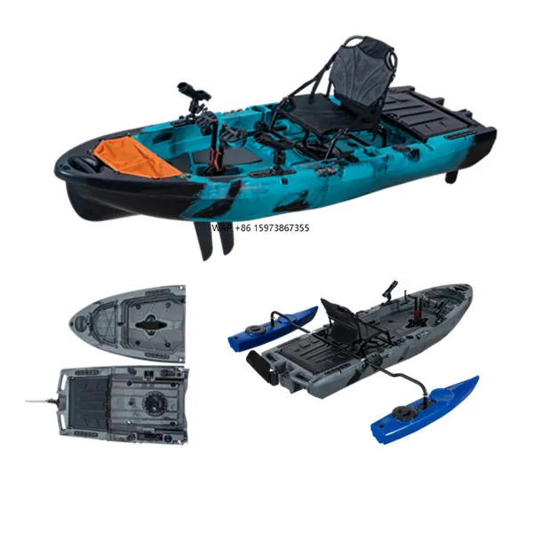 

Single Seat 9ft Pedal Drive Fishing Kayak 2.75 Plastic Canoe for Outdoor Adult Use HDPE Hull Material