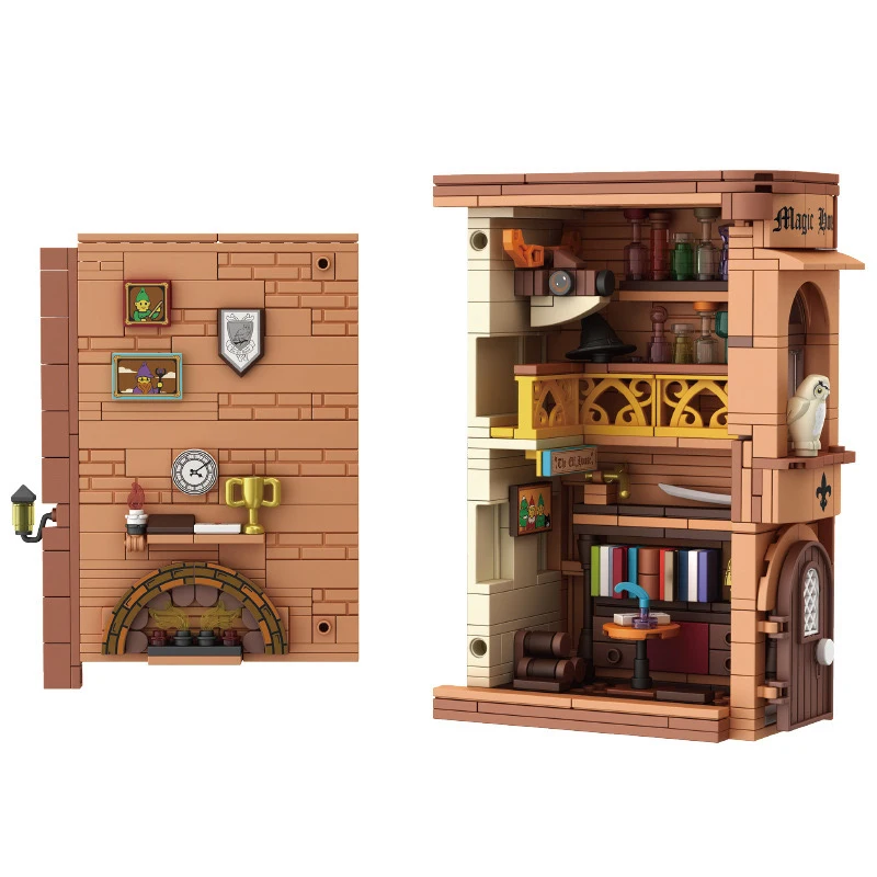 Creative Expert Modular Buildings MOC 66009 Magic Bookends House Bookshelf Model 1488PCS Building Blocks Brick Puzzle Toys Gift