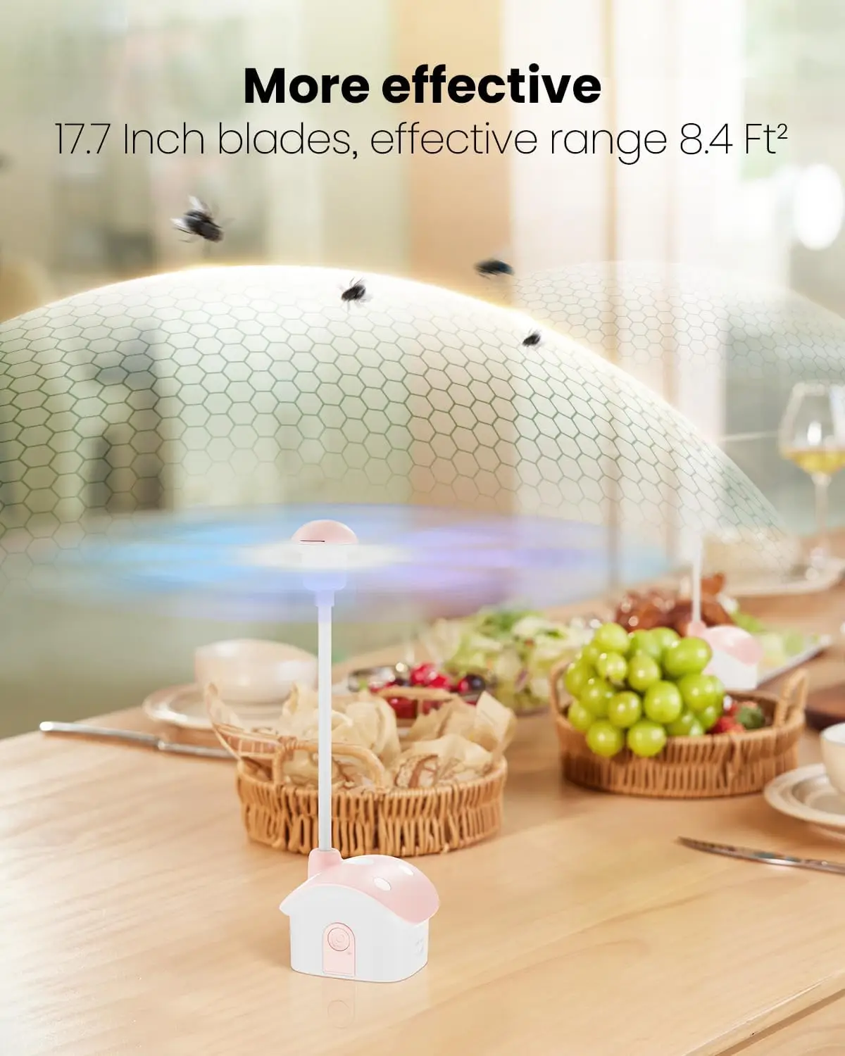 Fly Repellent Table Fan Plastic Battery Powered, Portable, Fly Repellent, Indoor Outdoor Use All Season Neutral