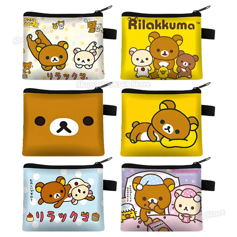 

Rilakkuma Korilakkuma кошелек для монет милый легкий медведь кошельки 3D мультфильм ленивый медведь принт мини-сумка для денег детский карманный чехол для хранения ключей