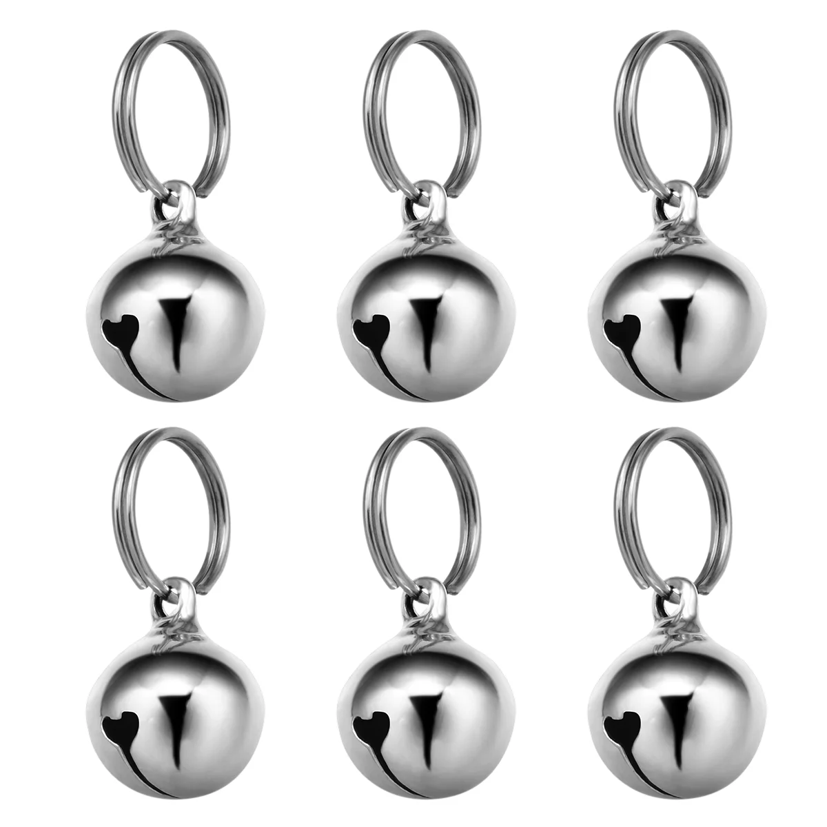 

UKCOCO 6pcs 16MM Pendant Bells Copper Pet Necklace Accessories Decoration (Silver)