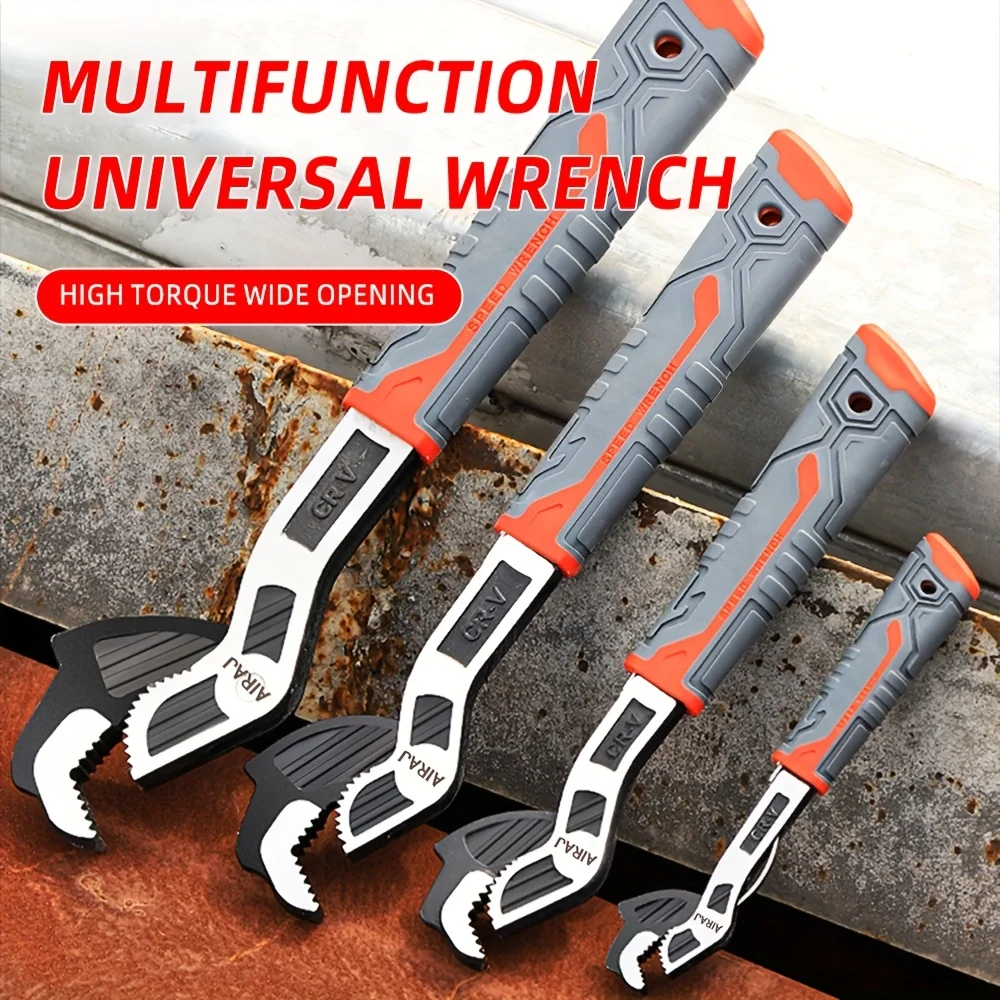 ELECTRIC Industrial-Grade Adjustable Wrench - CR-V High-Carbon Steel, Anti-Slip Comfort Handle for Home Renovation