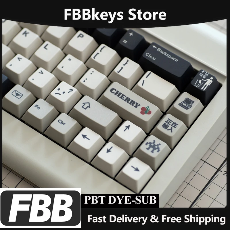 

Колпачки для клавиш FBB Cherry Black Police TVS Profile PBT Dye-Sub Индивидуальная механическая клавиатура Keycap MX Switch Компьютерные аксессуары «сделай сам»