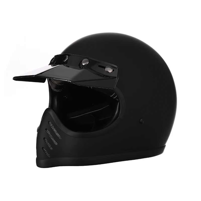 

DOT Approved Korea Style Fiberglass Shell Vintage Motorcycle Full Face Helmet Retro Motocross Racing Cafe Racer Casco Capacetes