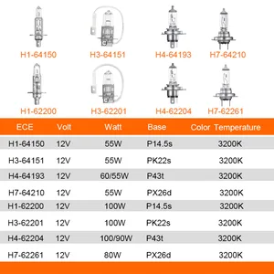Original Halogenauto, Standard -gelbe Lichtlampe, Leuchtturmnebel, H1, H4, H3, H7, OEM -Qualität, 1x, 12 V, 55W, 65W, 100W, 3200k 10 Hauptverkäufe gelbe Lampen H4 - №1