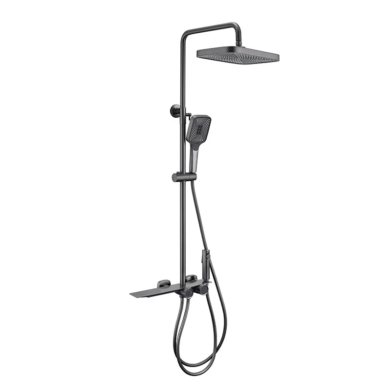 Imagem -05 - Luz de Bronze Luxo Display Digital Temperatura Constante Chuveiro Conjunto Arma Cinza Pressurizado Banheiro Sistema Chuvas Torneira do Chuveiro