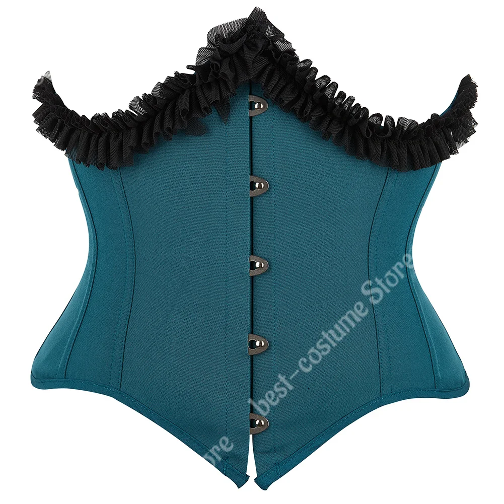 الدانتيل مشد حزام Underbust حجم كبير النساء مشد خمر مدرب خصر أحزمة واسعة فستان أحمر أخضر أزرق الكورسيهات للنساء