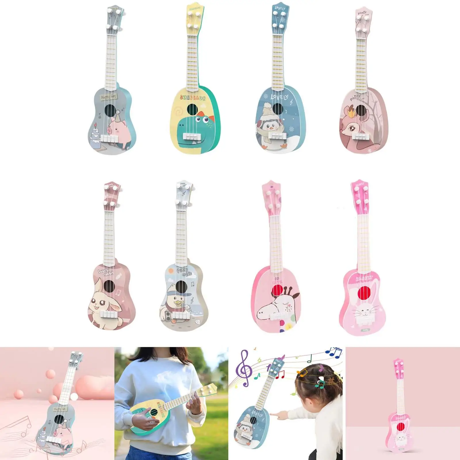 Kids Ukulele Toys Musical Instrument Toy for Children Girls Birthday Gifts