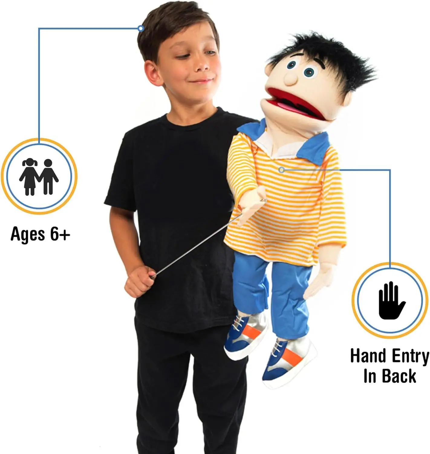 25" Bobby, Peach Boy, Full Body, Ventriloquist Style Puppet