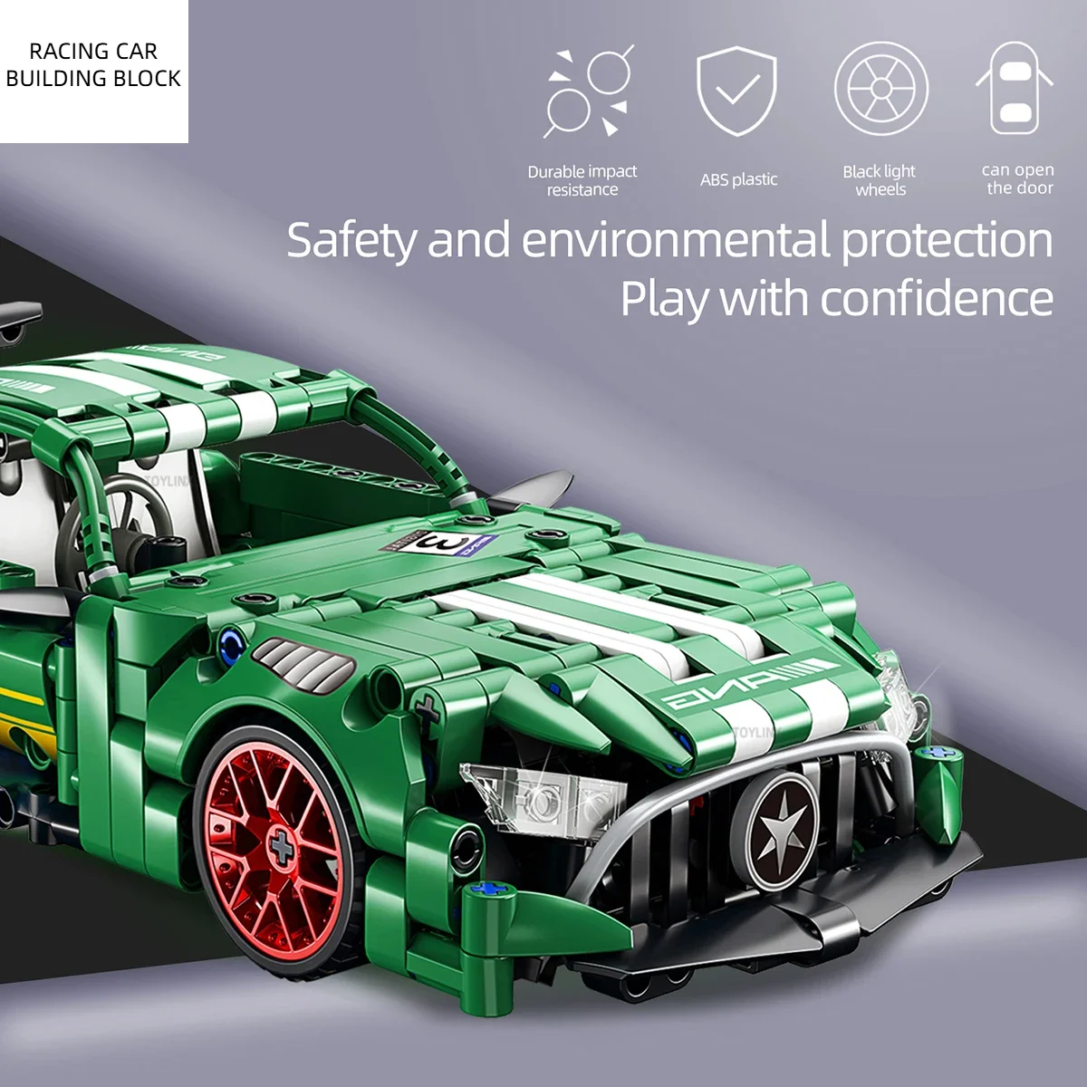 Zestaw klocków wyścigowych, 456 elementów, techniczny model samochodu wyścigowego, zabawki samochodowe z napędem pull-back dla chłopców, klocki, prezenty świąteczne